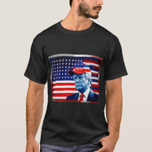 T-shirt Drapeau américain Donald Trump 2024