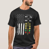 T-shirt Drapeau Américain Drag Racing Strip Tree Light Pou (Devant)