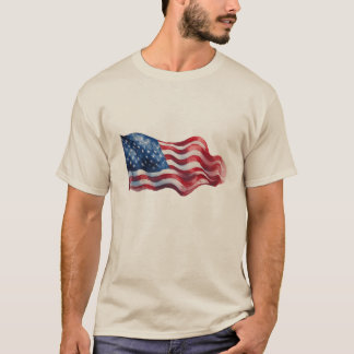T-shirt Drapeau américain, drapeau américain en aquarelle