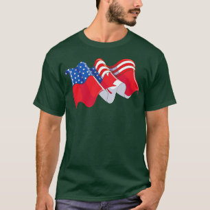 T-shirt Drapeau américain Drapeau canadien