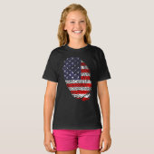 T-shirt Drapeau américain, drapeau des États-Unis, emprein (Devant entier)