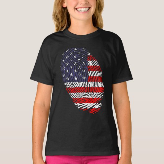 T-shirt Drapeau américain, drapeau des États-Unis, emprein (Devant)