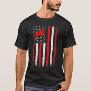 T-shirt Drapeau américain Drapeau équestre Vintage Papa Ma