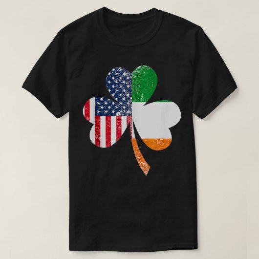 T-shirt Drapeau américain Drapeau irlandais Dons Irlande (Design devant)