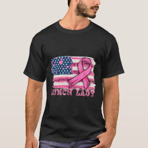 T-shirt Drapeau américain Drapeau rose Ruban Cancer du sei