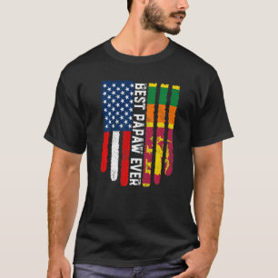 T-shirt Drapeau américain & Drapeau Sri Lanka Meilleur Pap