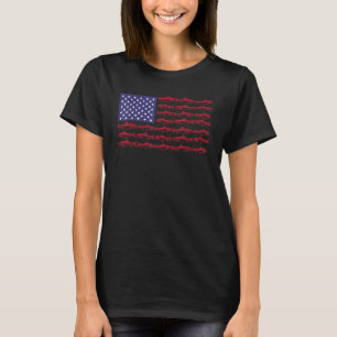 T-shirt Drapeau américain drôle de pêche hommes garçons 4