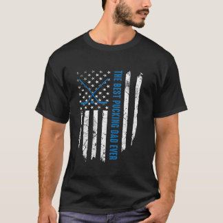 T-shirt Drapeau Américain Drôle Le Meilleur Père Qui Se Po