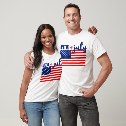 T-shirt Drapeau américain du 4 juillet (Unisexe)