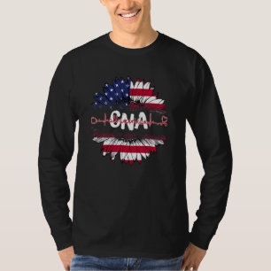 T-shirt Drapeau américain du 4 juillet Amour CNA Vie Infir