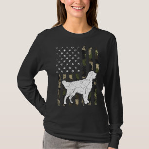 T-shirt Drapeau américain du chamouflage Golden Retriever