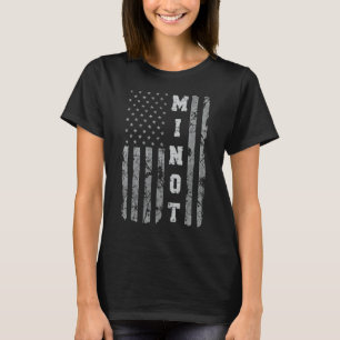 T-shirt Drapeau américain du Dakota du Nord Minot
