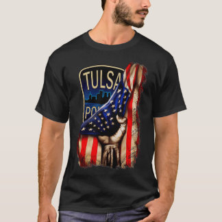 T-shirt Drapeau américain du département de police de Tuls