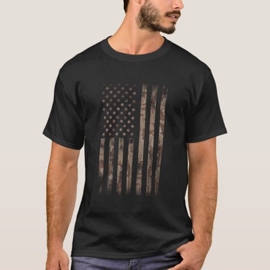 T-shirt Drapeau américain du désert de Camo (Devant)