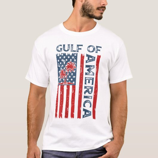 T-shirt Drapeau Américain Du Golfe D'Amérique Est 2025 (Devant)