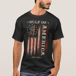 T-shirt Drapeau Américain Du Golfe De L'Amérique Est 2025