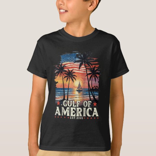 T-shirt Drapeau Américain Du Golfe Des Etats-Unis Est 2025 (Devant)