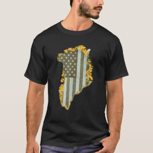 T-shirt Drapeau américain du Groenland pour un nouveau ter