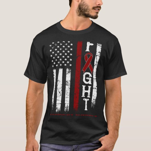 T-shirt Drapeau américain du guerrier de l'amyloïdose (Devant)