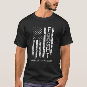 T-shirt Drapeau américain du guerrier du cancer du cerveau