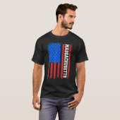 T-shirt Drapeau américain du Massachusetts (Devant entier)