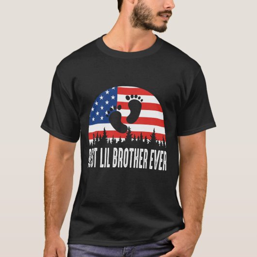 T-shirt Drapeau américain du meilleur frère Lil (Devant)