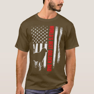 T-shirt Drapeau américain du meilleur papa d'or