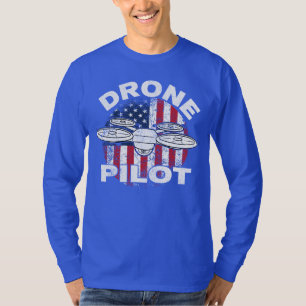 T-shirt Drapeau américain du quadricoptère multirotor de