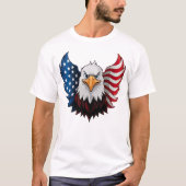 T-shirt Drapeau américain Eagle blanc (Devant)