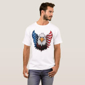 T-shirt Drapeau américain Eagle blanc (Devant entier)