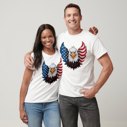 T-shirt Drapeau américain Eagle blanc (Unisexe)