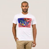 T-shirt Drapeau américain Eagle chauve d'Eagle d'Américain (Devant entier)