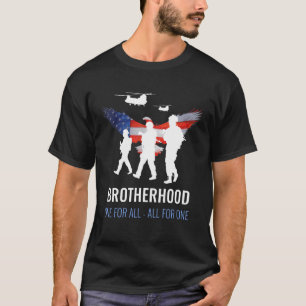 T-shirt Drapeau américain Eagle Fraternité Un pour tous