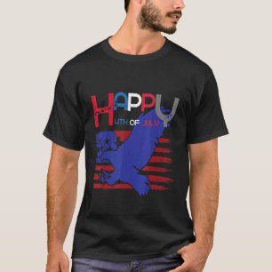 T-shirt Drapeau américain Eagle Happy 4 juillet