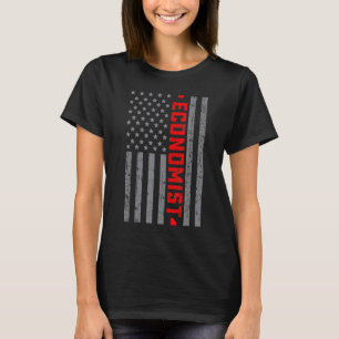 T-shirt Drapeau Américain Économiste Drapeau Américain Vin