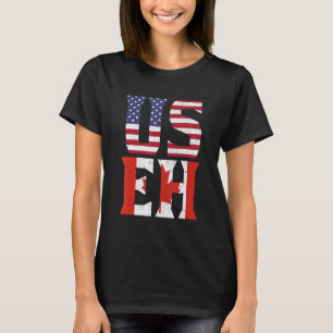 T-shirt Drapeau américain EH Funny Américain Canadien USA