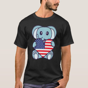 T-shirt Drapeau américain éléphant Drapeau américain