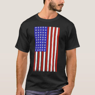 T-shirt Drapeau américain Empreinte de patte