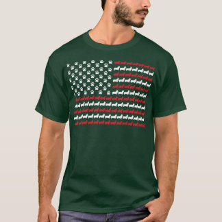 T-shirt Drapeau américain Empreinte de patte 4 juillet Chi