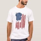 T-shirt Drapeau américain en détresse (Devant)