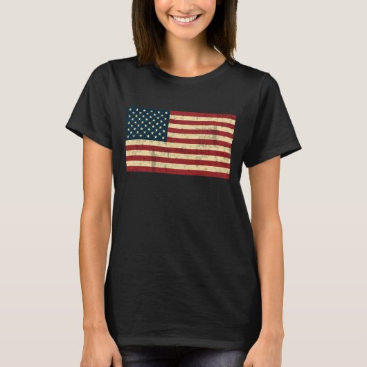 T-shirt Drapeau américain en détresse (Devant)