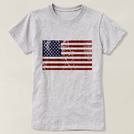 T-shirt Drapeau américain en détresse (Design devant)