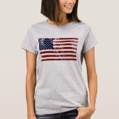 T-shirt Drapeau américain en détresse (Devant)