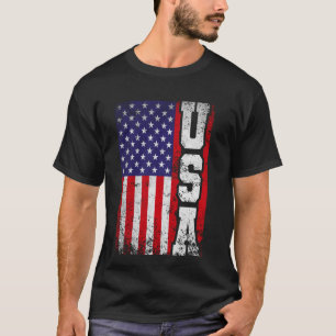 T-shirt Drapeau américain en détresse États-Unis 4 juillet