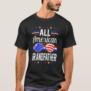 T-shirt Drapeau américain en détresse Tous grand-père amér