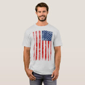 T-shirt Drapeau américain en détresse très cool (Devant entier)