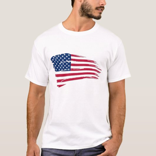 T-shirt Drapeau américain en lambeaux (Devant)
