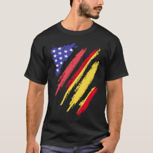 T-shirt Drapeau américain espagnol patriotique à rayures d