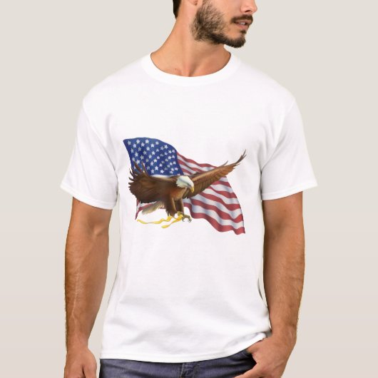 T-shirt Drapeau américain et aigle (Devant)