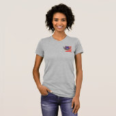 T-shirt drapeau américain et aigle de dames de (Devant entier)